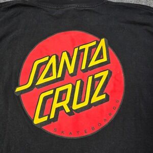 Santa Cruz Skateboards Long Sleeve T-Shirt Mens L‎ Black Cotton Graphic Logo Tee